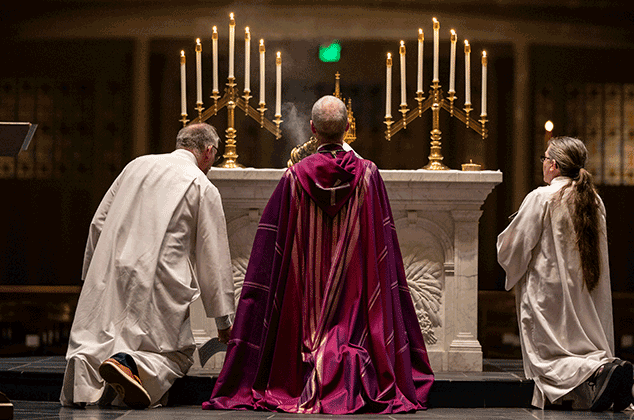 Archbishop Etienne and others at a Crozier Society Advent celebration