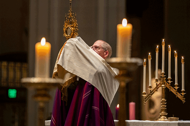 Archbishop Etienne at a Crozier Society Advent celebration