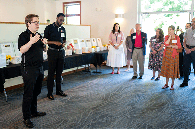 Seminarians talking at the 2025 BBQ
