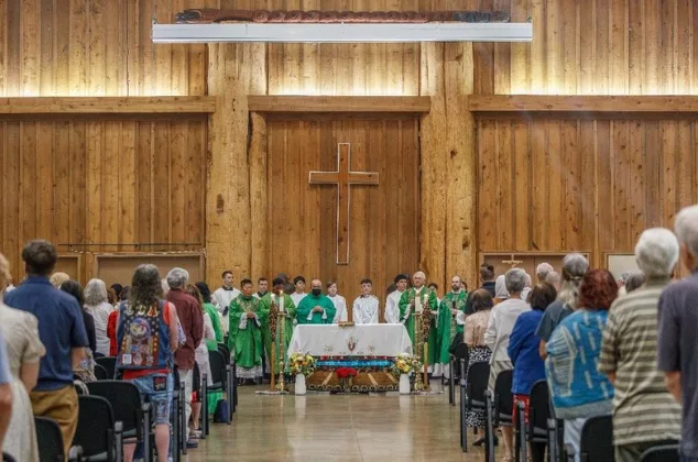 Parishioners joined together for a joint parish family community gathering this spring at Whatcom Catholic.